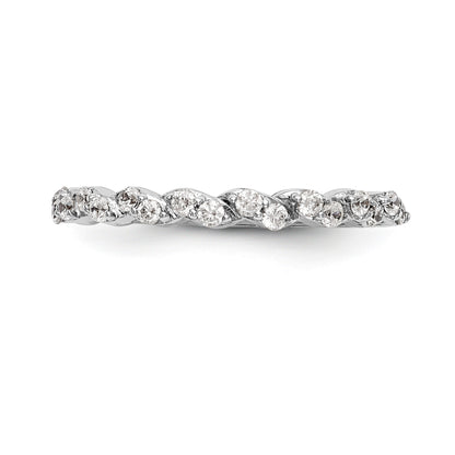 14k White Gold Diamond Wedding Band