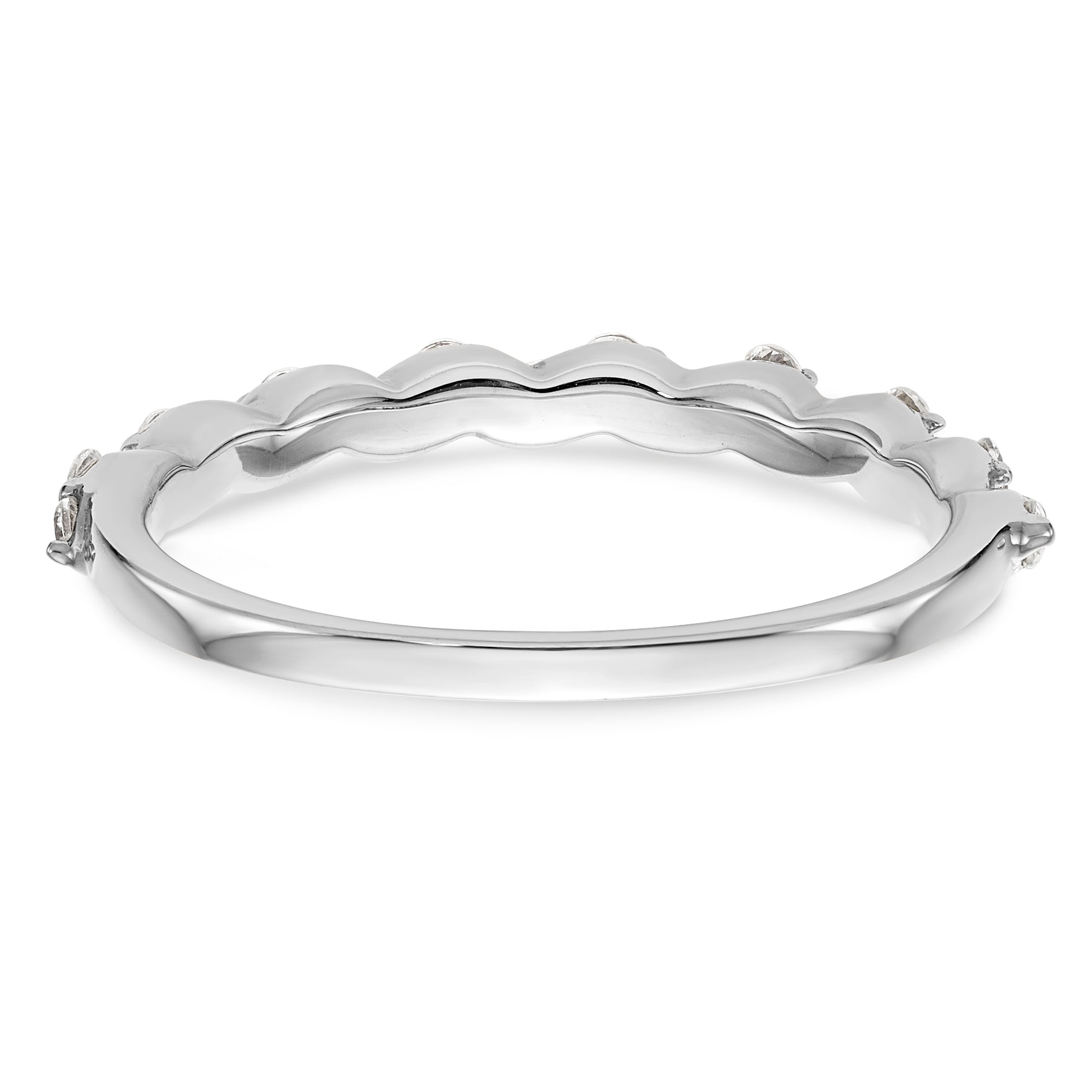 14k White Gold Diamond Wedding Band