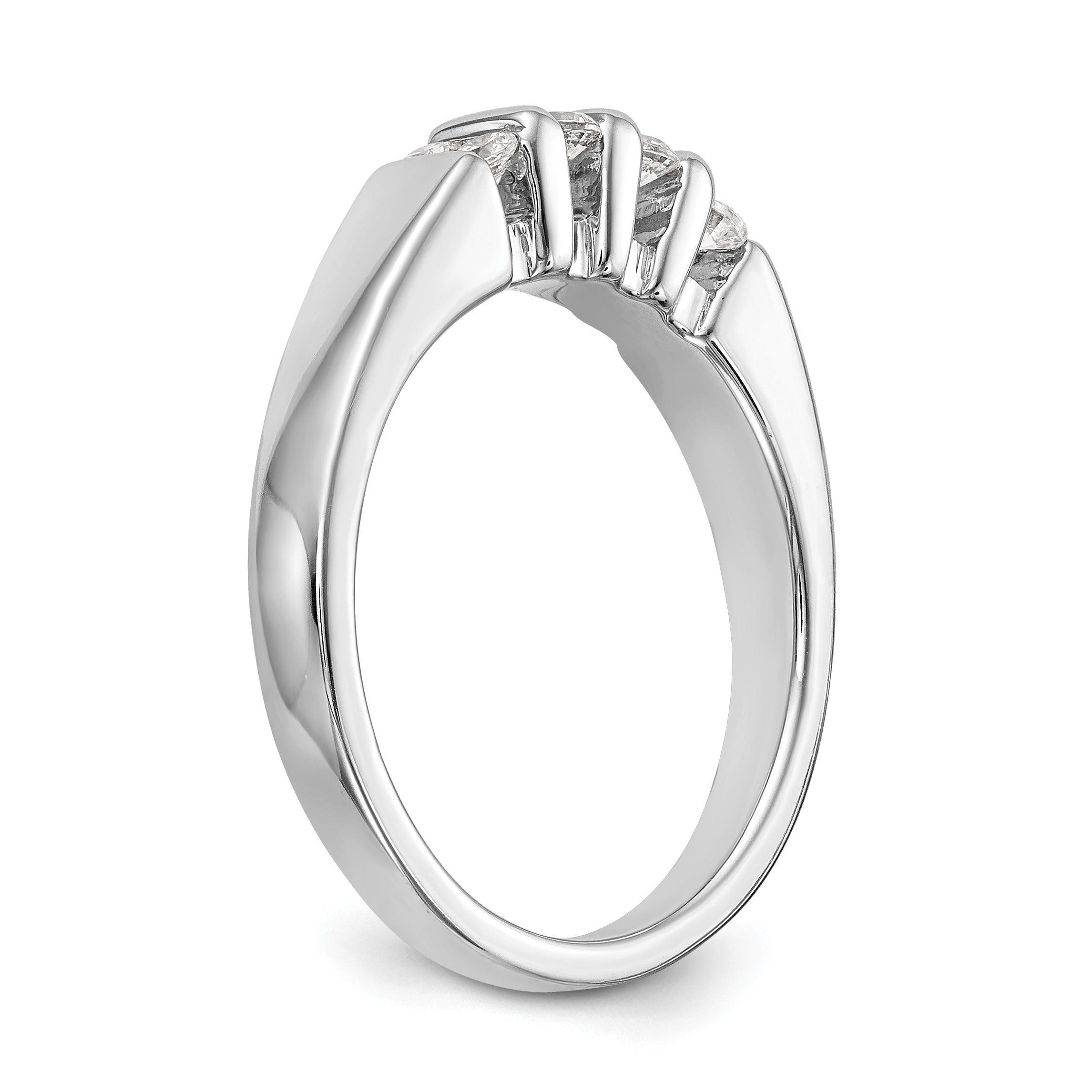 14k White Gold Diamond Wedding Band