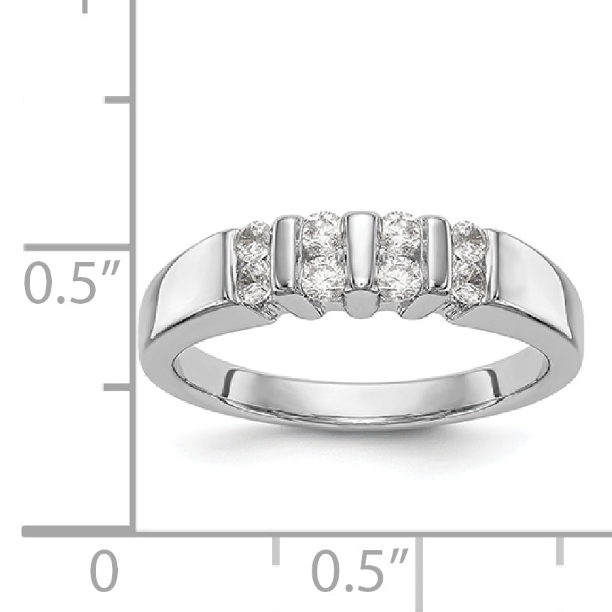 14k White Gold Diamond Wedding Band