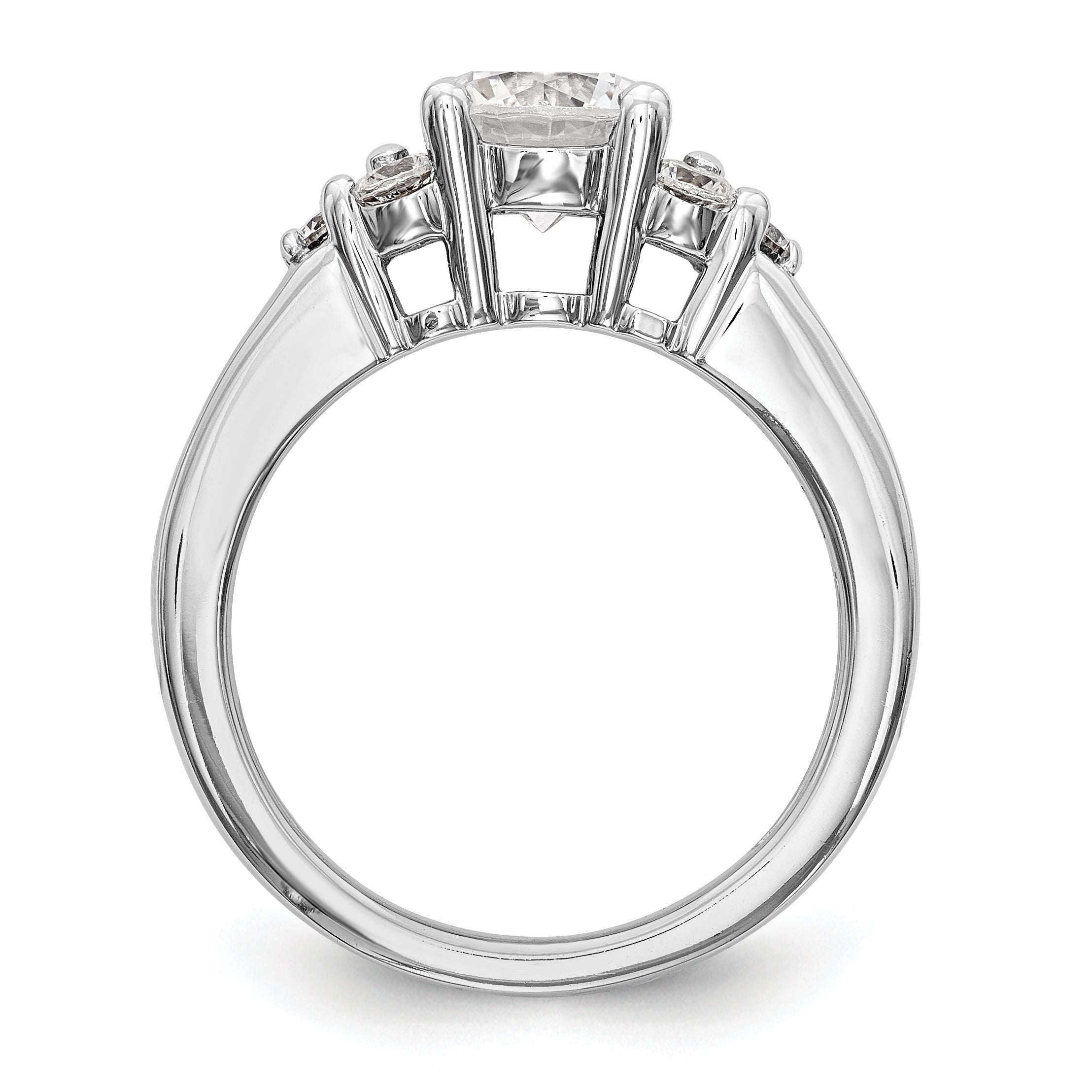 14K White Gold Simulated Diamond Engagement Ring