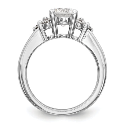 14K White Gold Simulated Diamond Engagement Ring