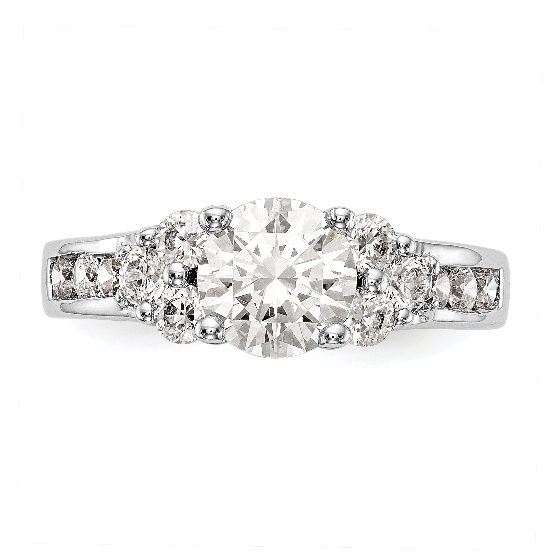 14K White Gold Simulated Diamond Engagement Ring