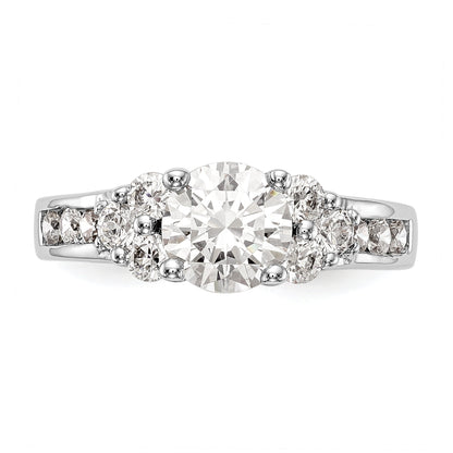 14K White Gold Simulated Diamond Engagement Ring