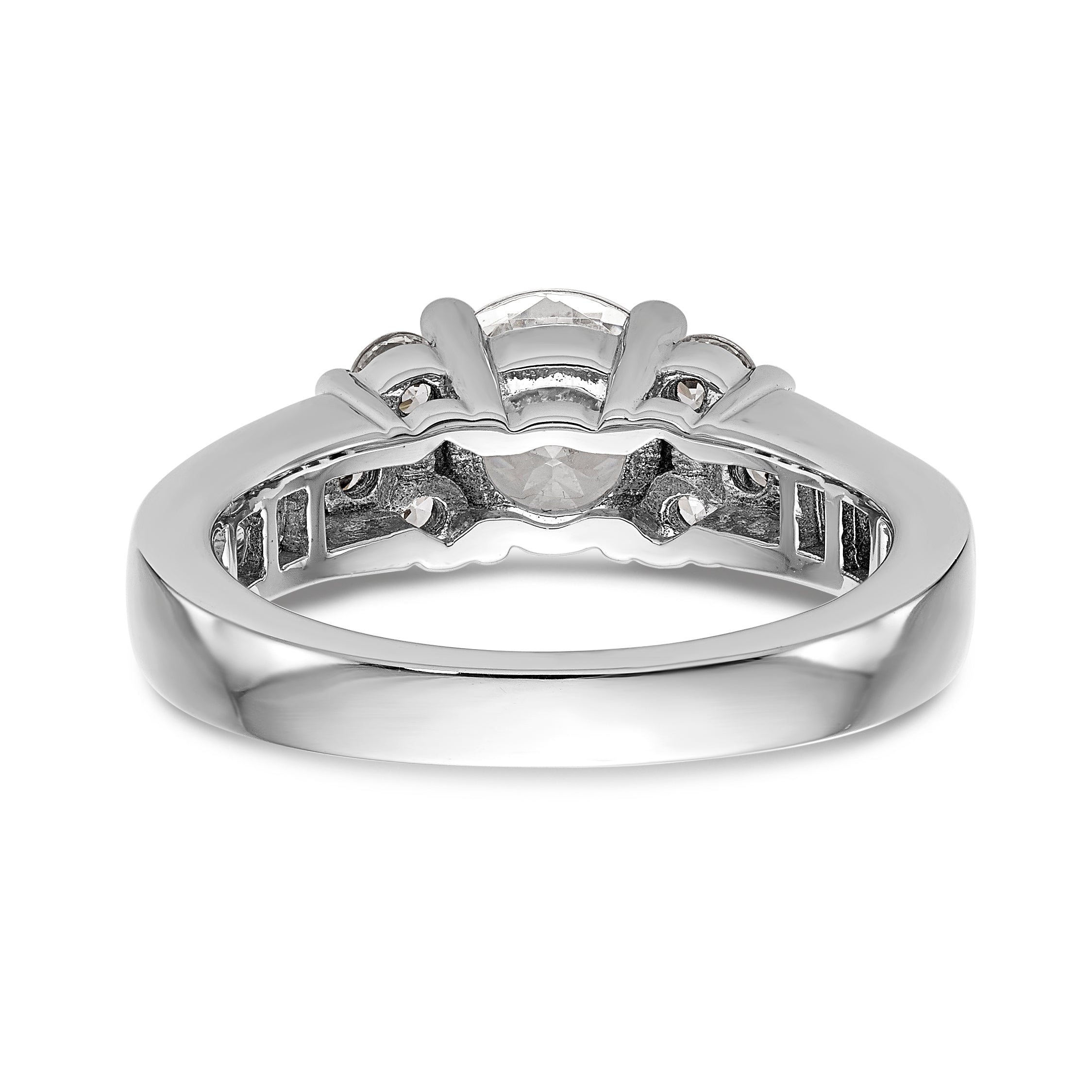 14K White Gold Simulated Diamond Engagement Ring