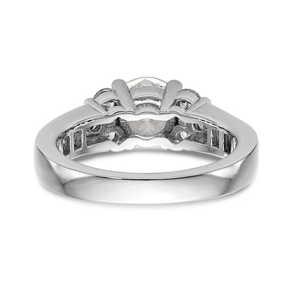 14K White Gold Simulated Diamond Engagement Ring