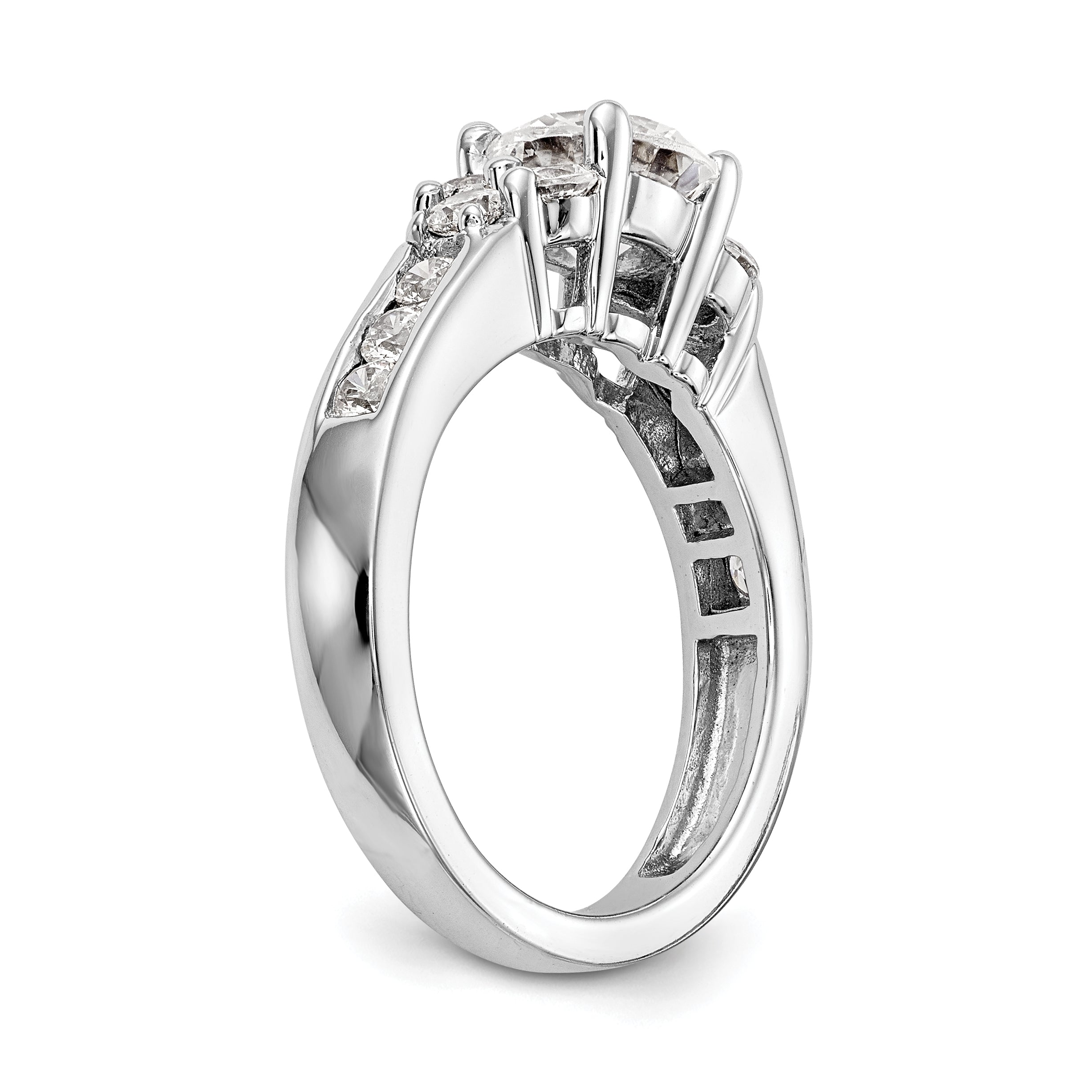 14K White Gold Simulated Diamond Engagement Ring