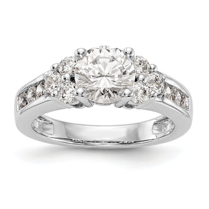 14K White Gold Simulated Diamond Engagement Ring