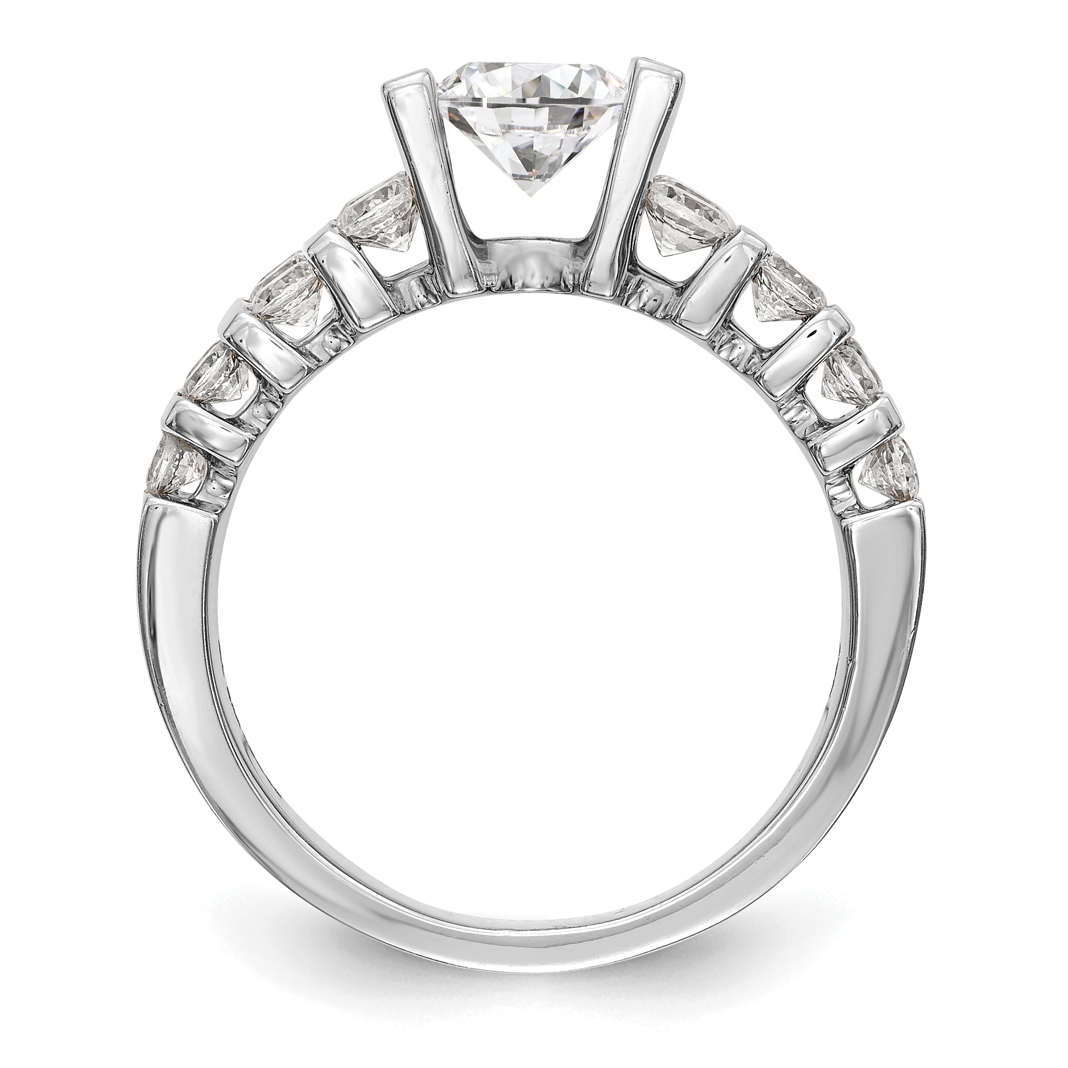 14K White Gold Simulated Diamond Engagement Ring