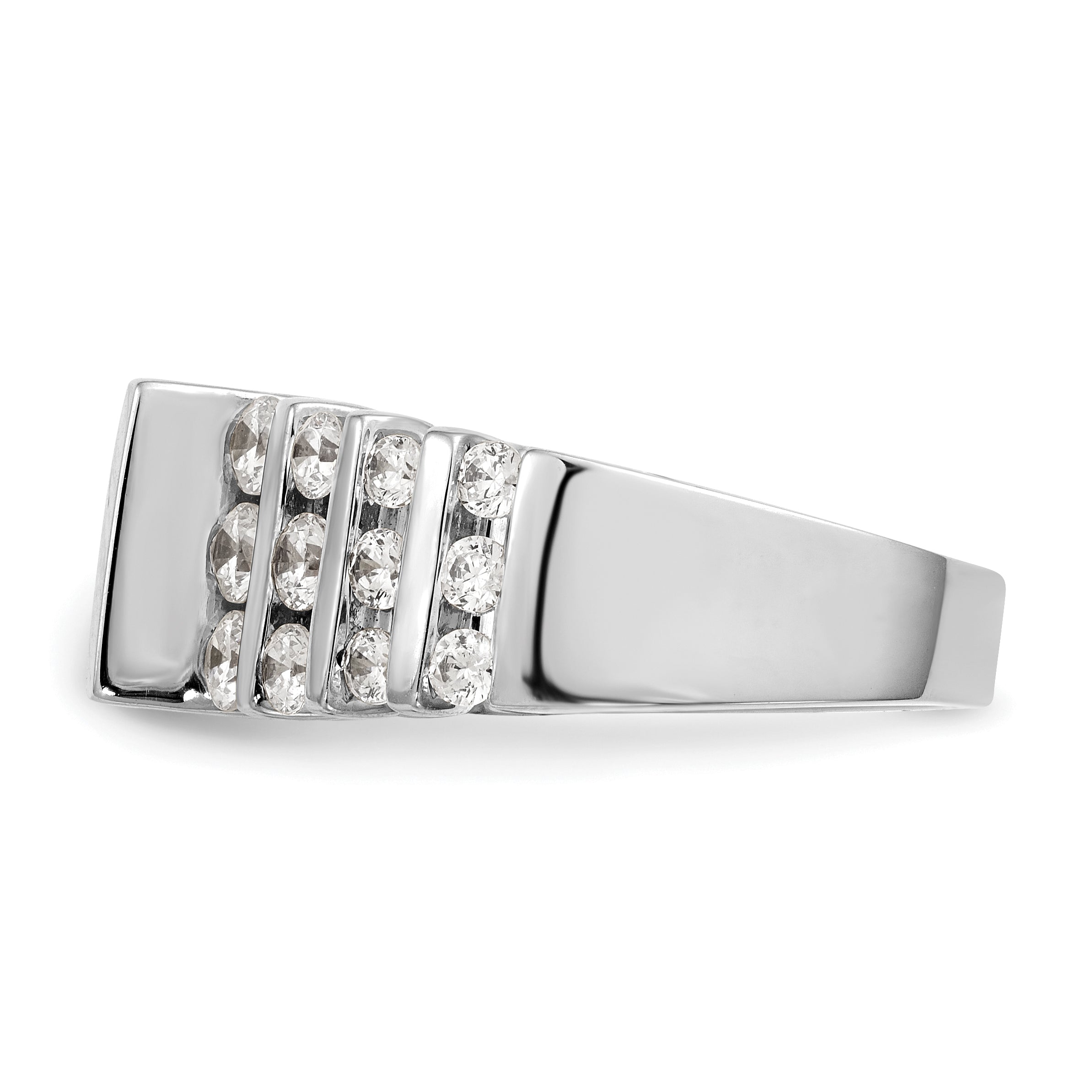14K White Gold Simulated Diamond Engagement Ring