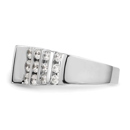14K White Gold Simulated Diamond Engagement Ring