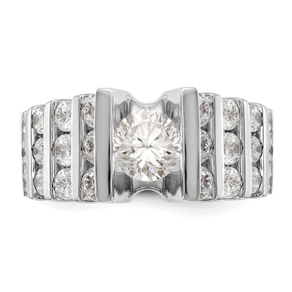 14K White Gold Simulated Diamond Engagement Ring