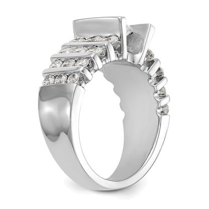 14K White Gold Simulated Diamond Engagement Ring