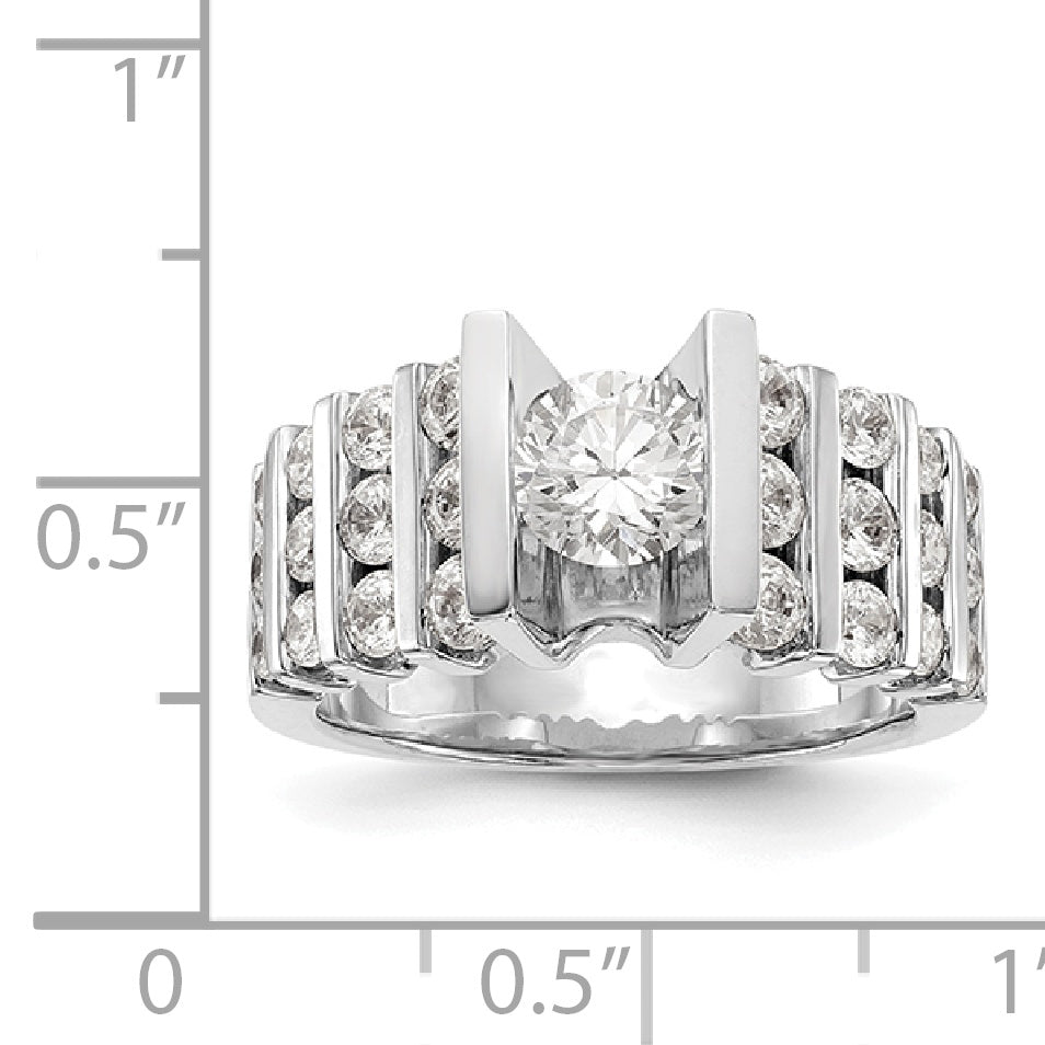 14K White Gold Simulated Diamond Engagement Ring