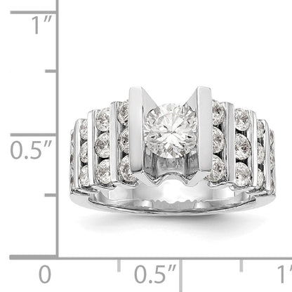 14K White Gold Simulated Diamond Engagement Ring