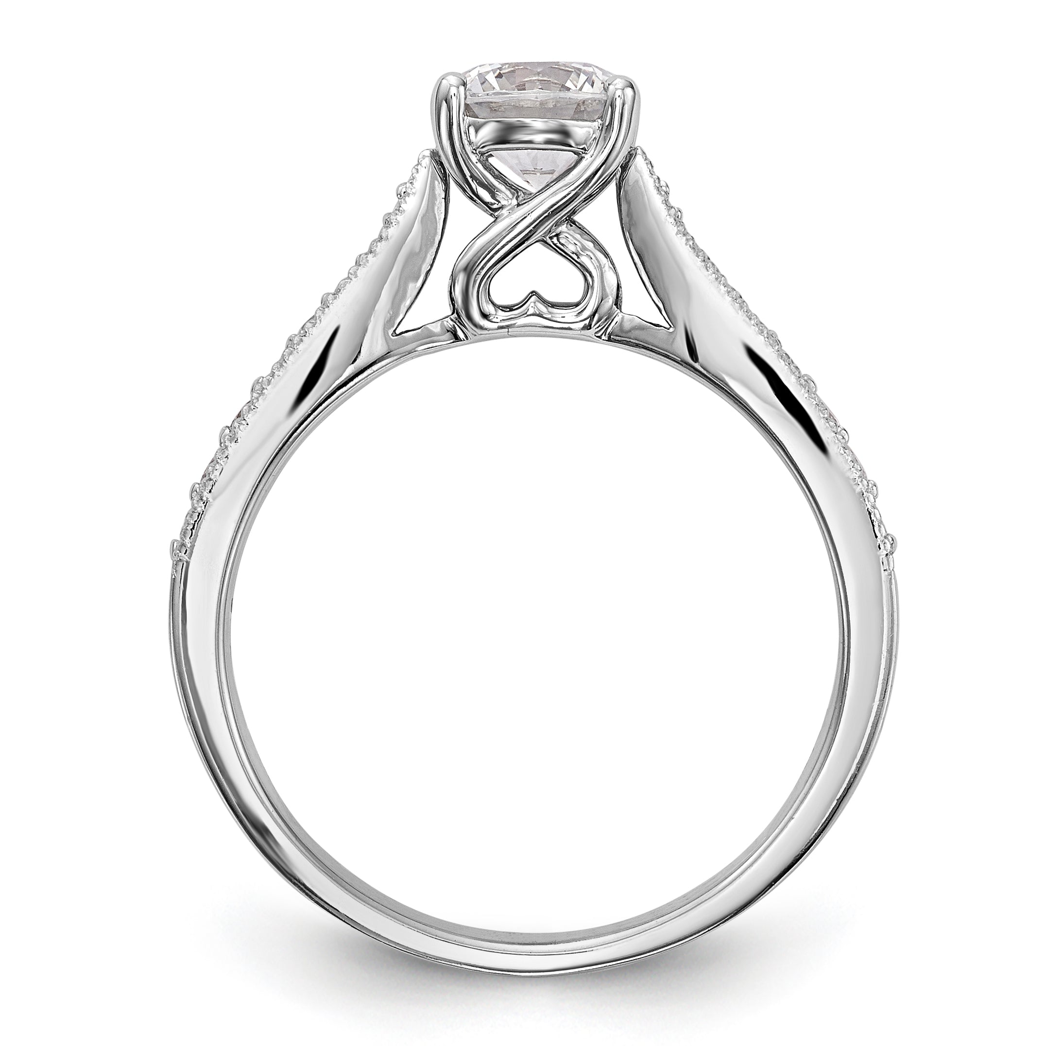 14K White Gold Simulated Diamond Engagement Ring