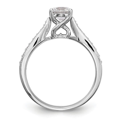 14K White Gold Simulated Diamond Engagement Ring