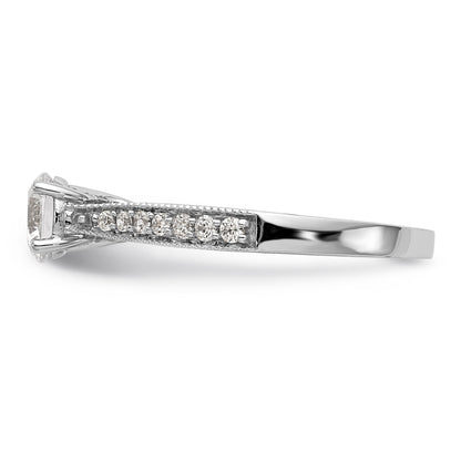 14K White Gold Simulated Diamond Engagement Ring
