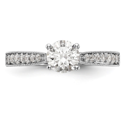 14K White Gold Simulated Diamond Engagement Ring