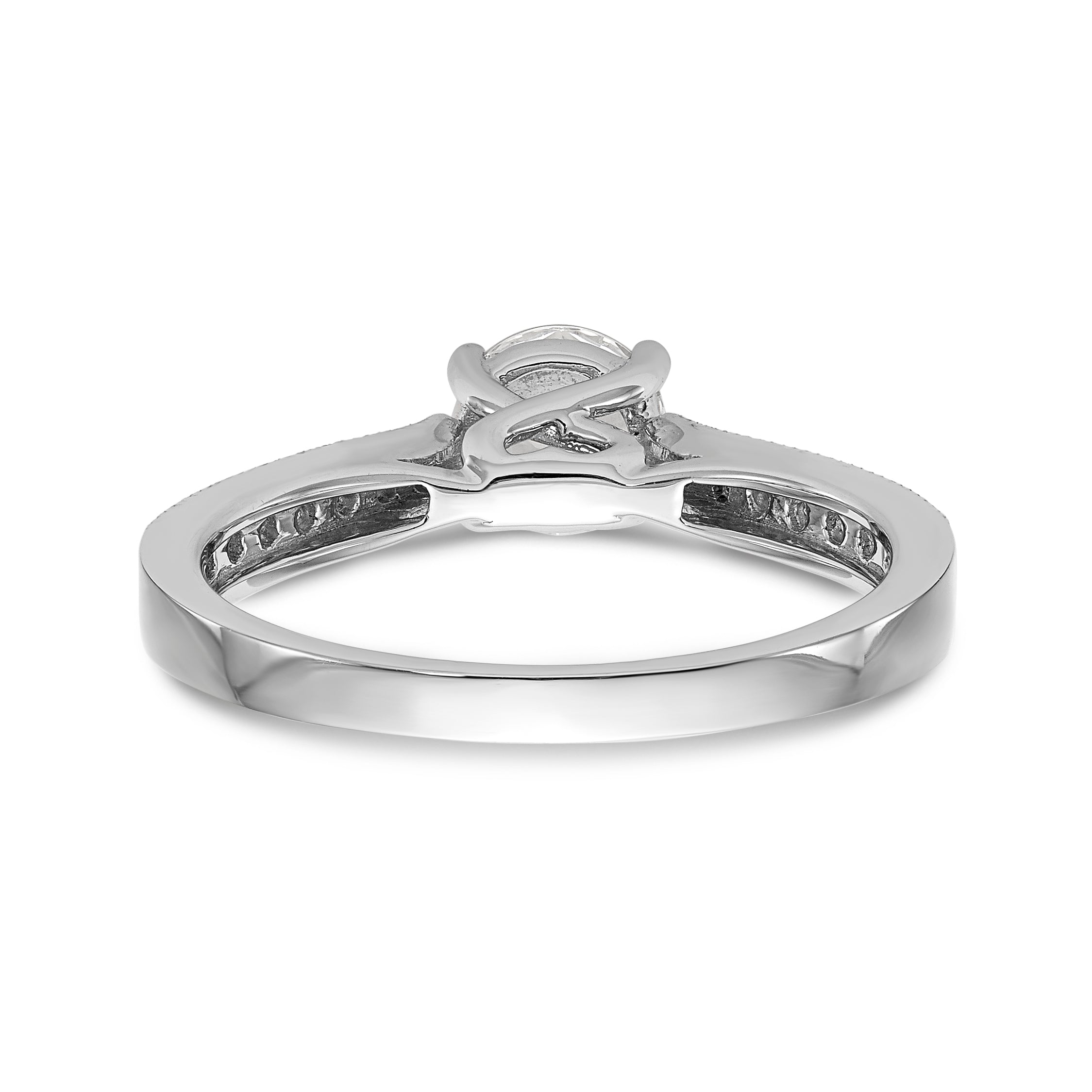 14K White Gold Simulated Diamond Engagement Ring