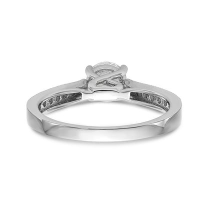14K White Gold Simulated Diamond Engagement Ring
