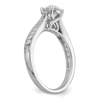14K White Gold Simulated Diamond Engagement Ring