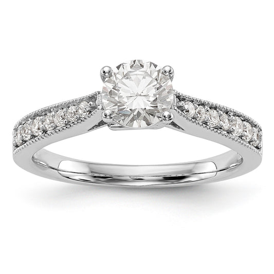 14K White Gold Simulated Diamond Engagement Ring