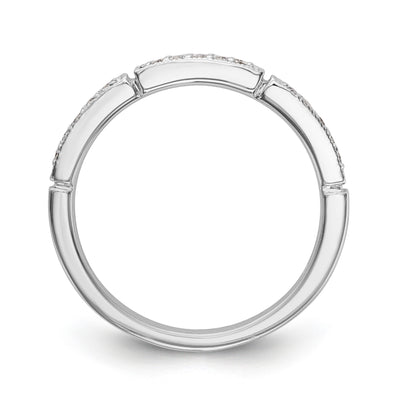 14k White Gold Diamond Wedding Band