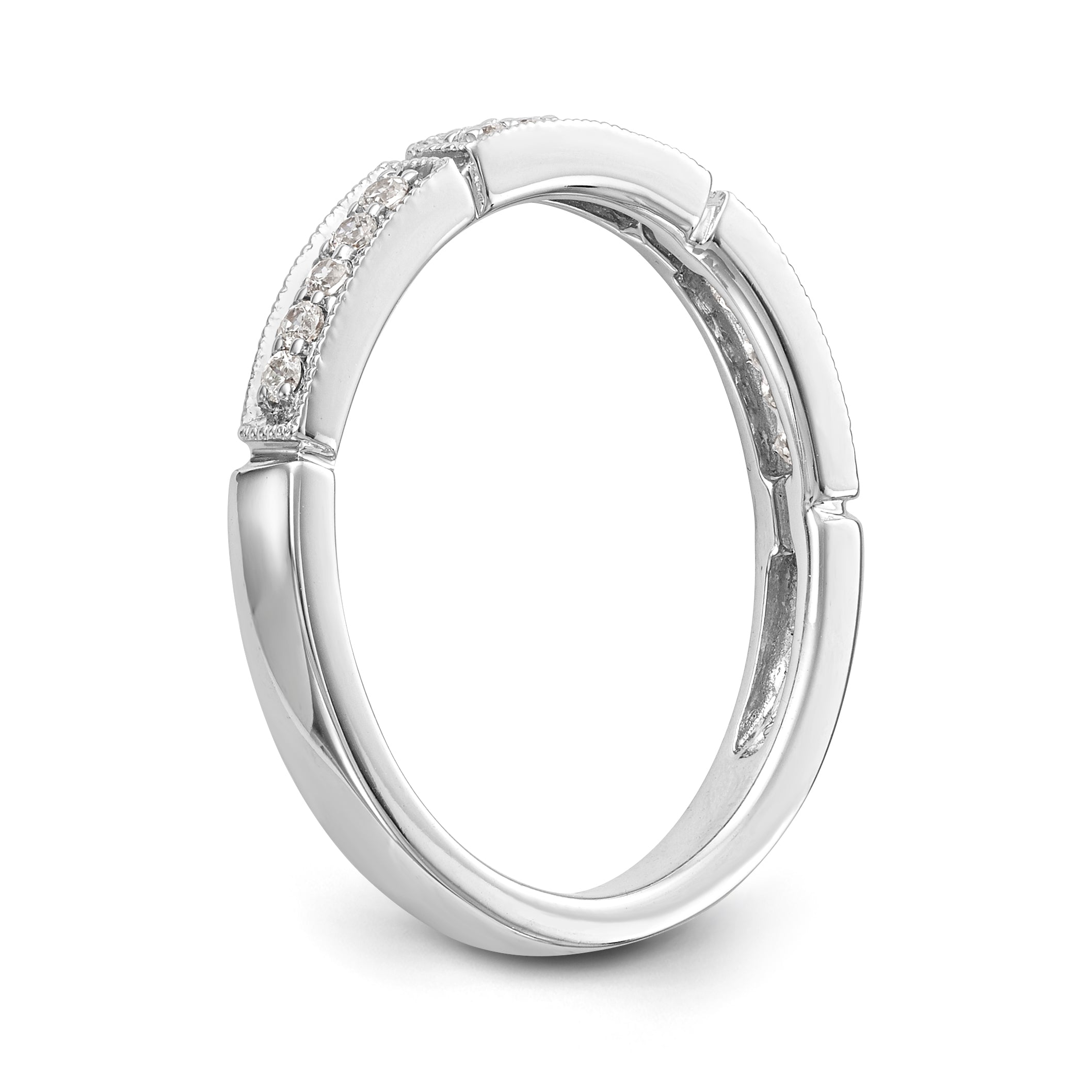14k White Gold Diamond Wedding Band