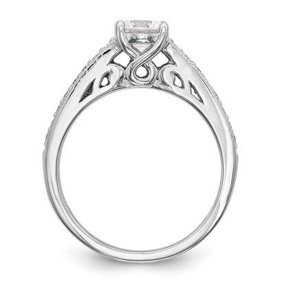 14K White Gold Simulated Diamond Engagement Ring