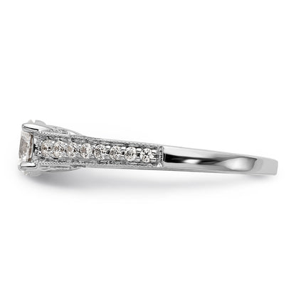 14K White Gold Simulated Diamond Engagement Ring