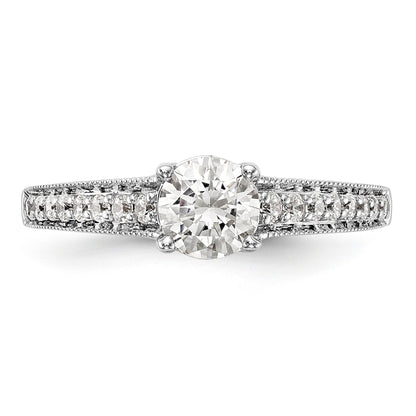 14K White Gold Simulated Diamond Engagement Ring