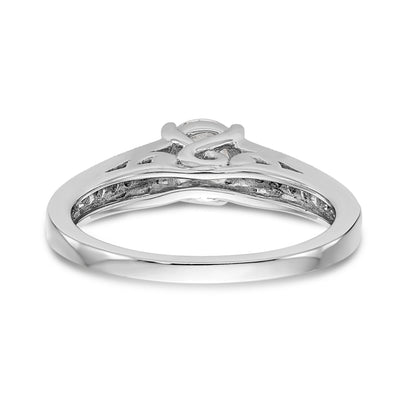 14K White Gold Simulated Diamond Engagement Ring
