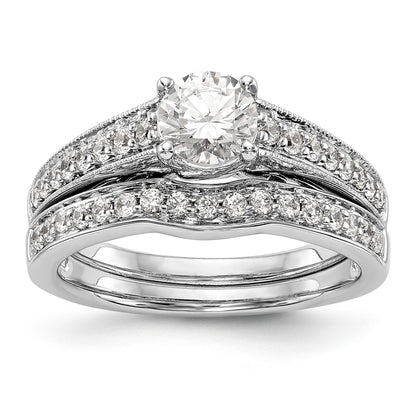 14K White Gold Simulated Diamond Engagement Ring