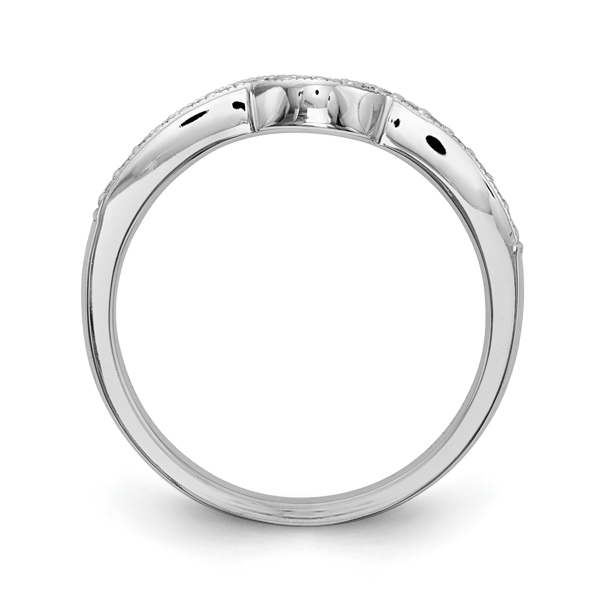 14k White Gold Diamond Wedding Band