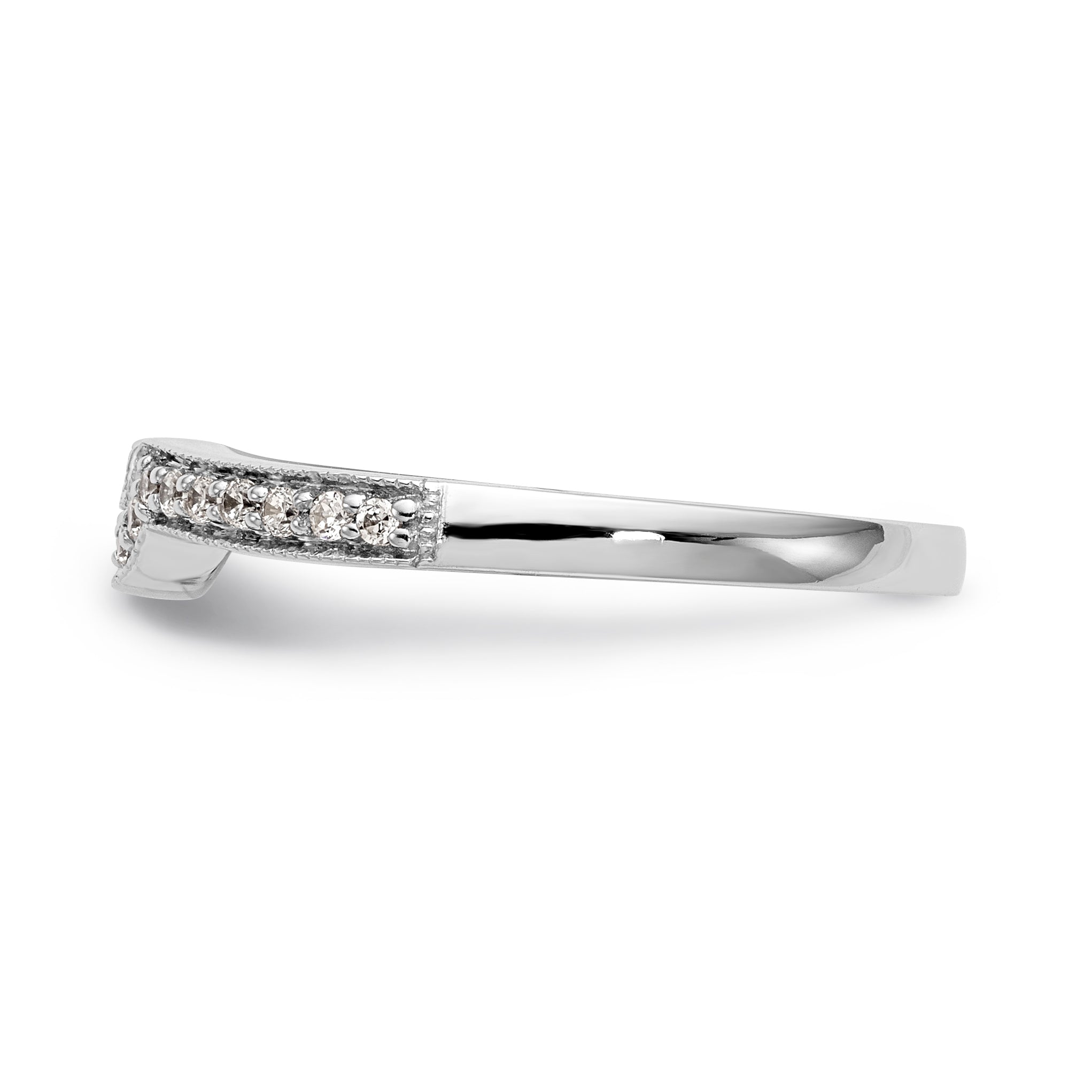 14k White Gold Diamond Wedding Band