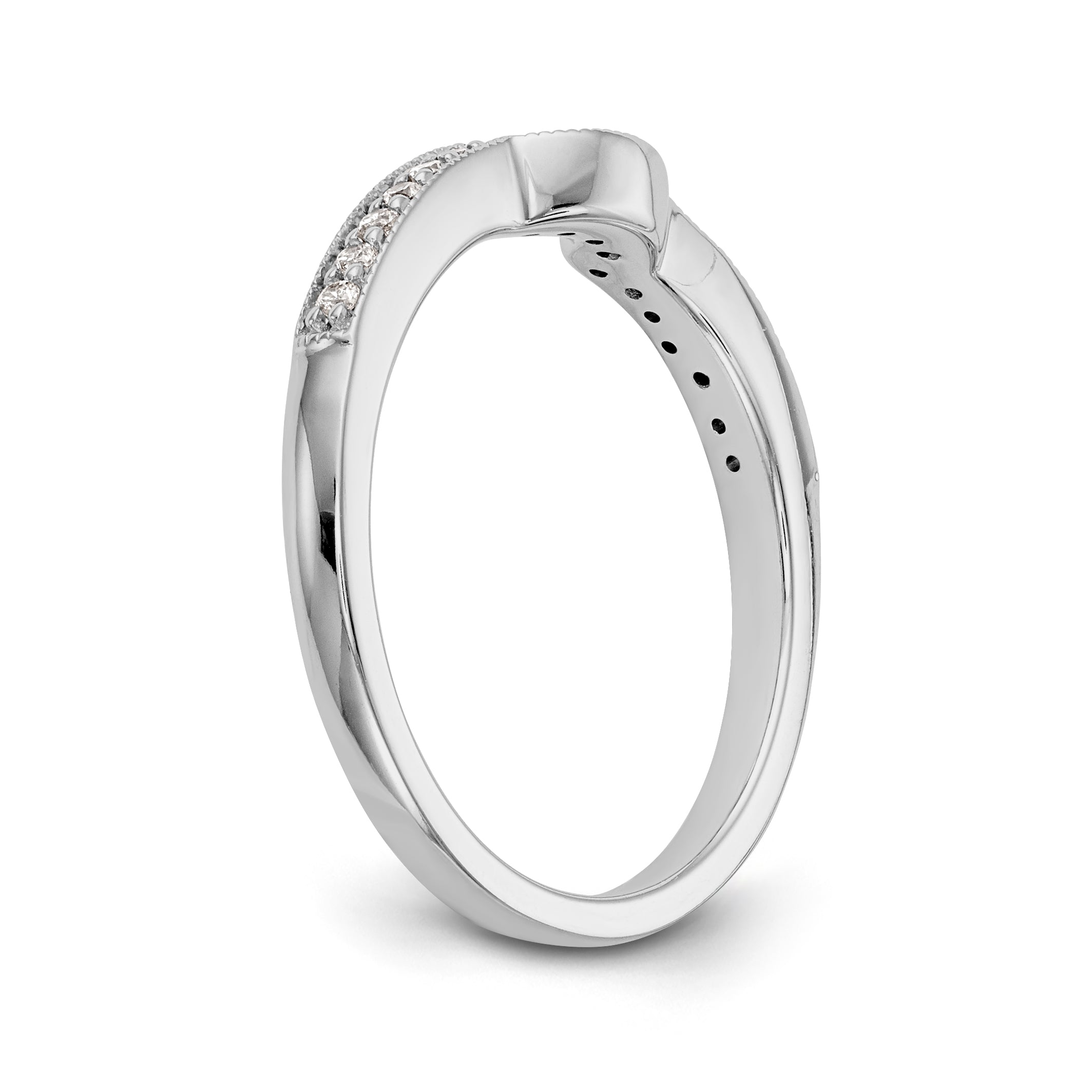 14k White Gold Diamond Wedding Band