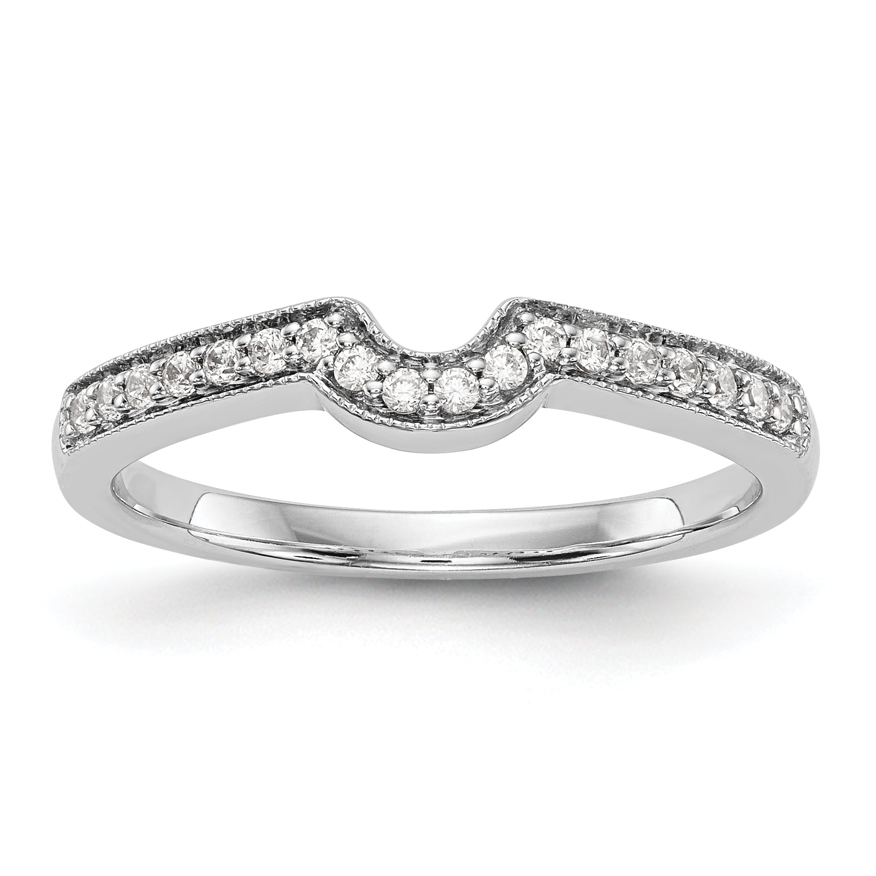 14k White Gold Diamond Wedding Band