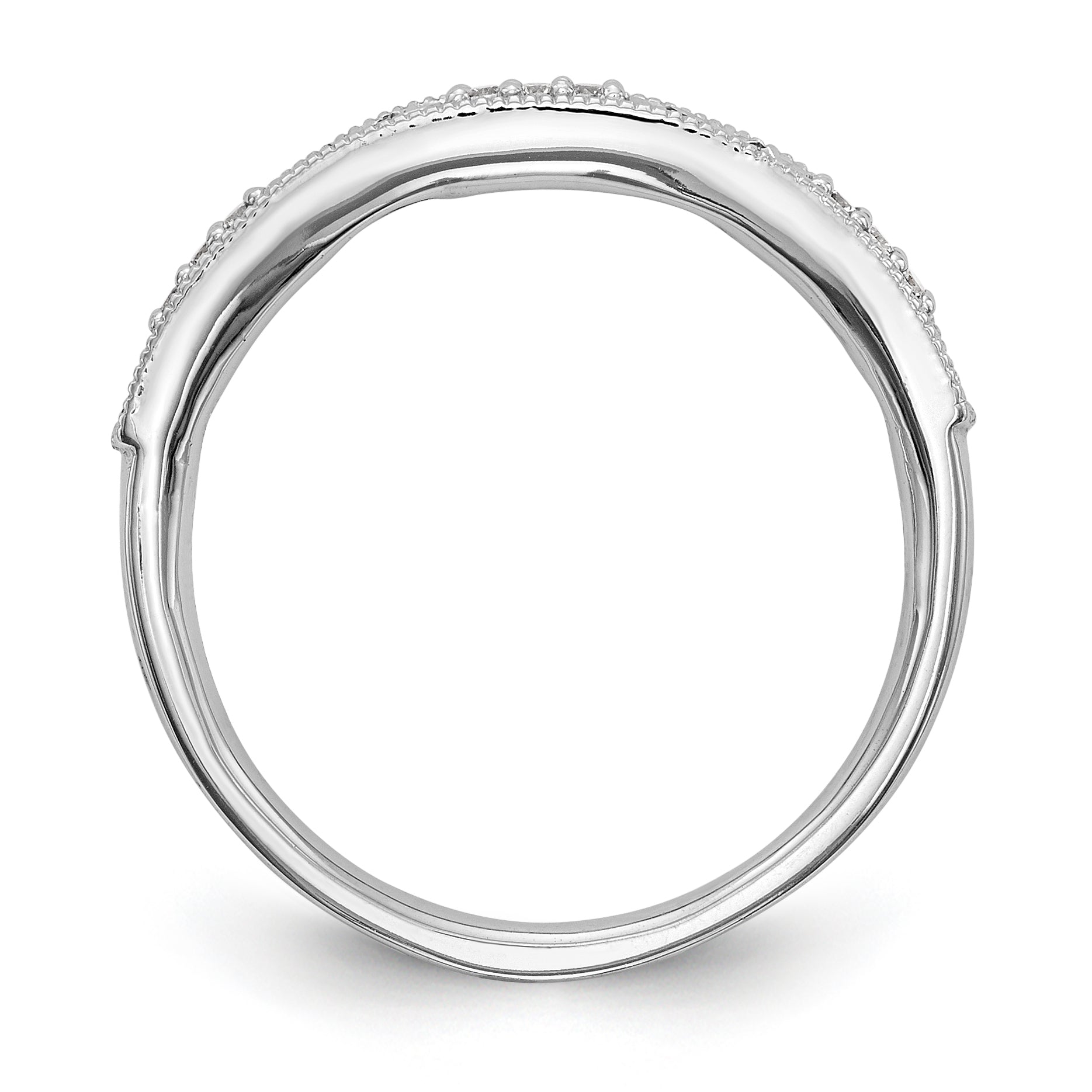 14k White Gold Diamond Wedding Band