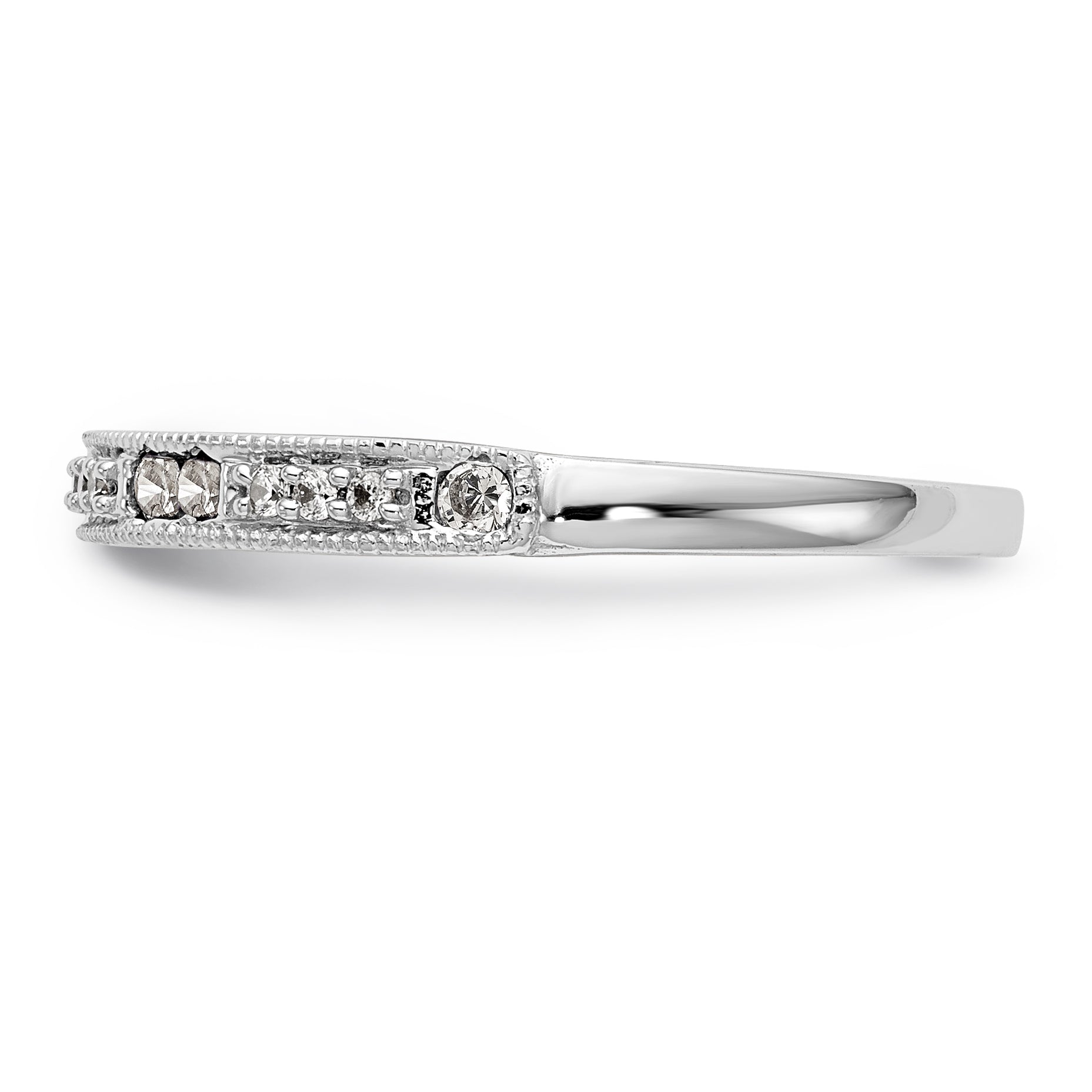 14k White Gold Diamond Wedding Band
