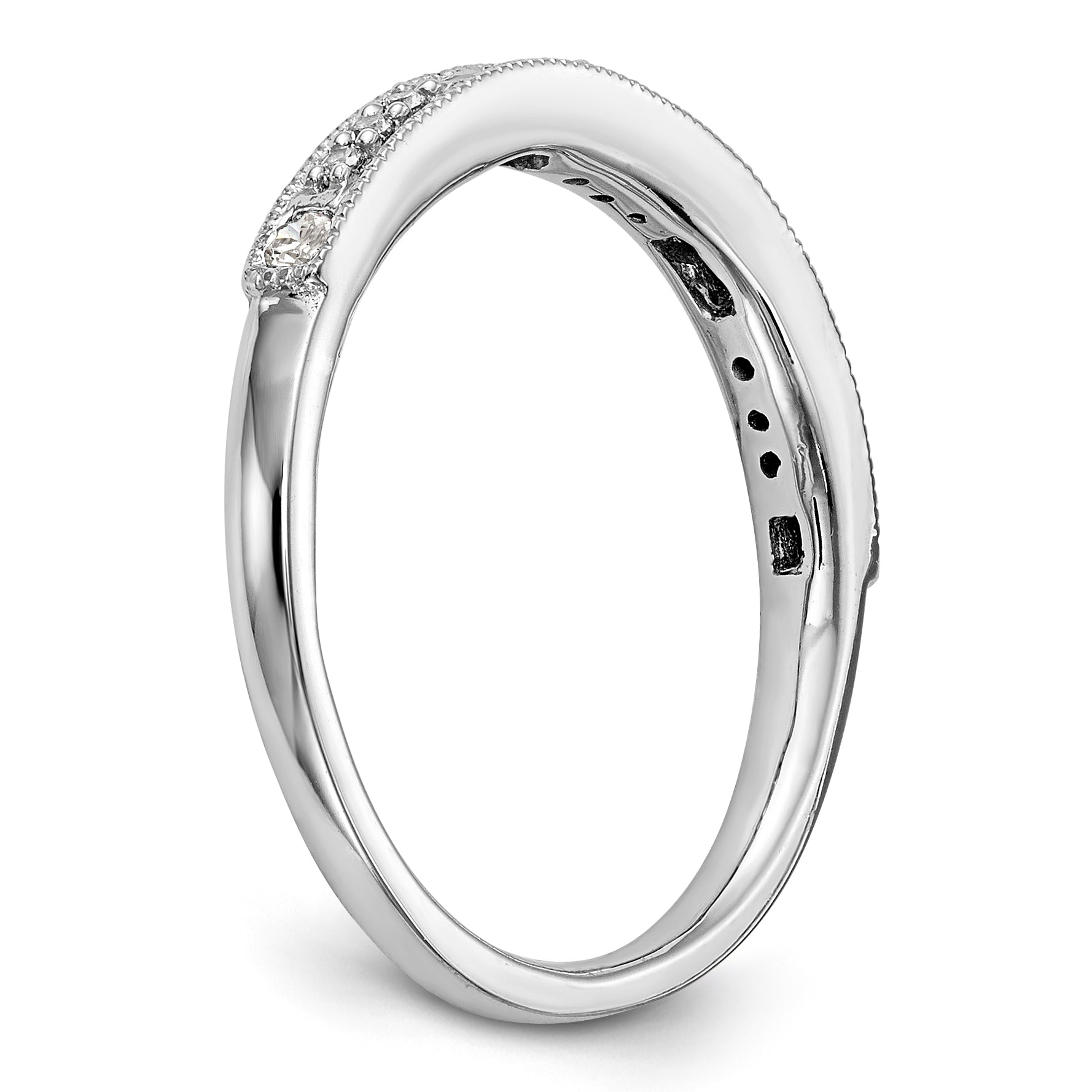 14k White Gold Diamond Wedding Band