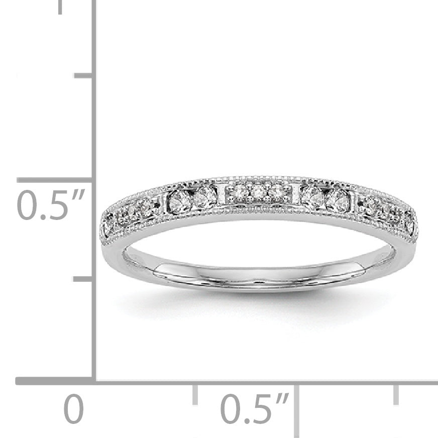 14k White Gold Diamond Wedding Band