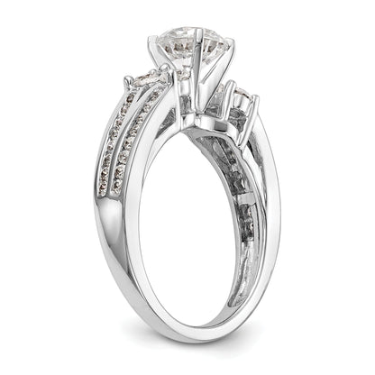 14K White Gold Simulated Diamond Engagement Ring