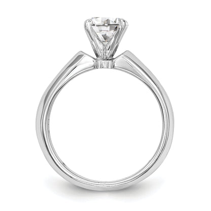 14K White Gold Diamond Peg Set CZ Engagement Ring