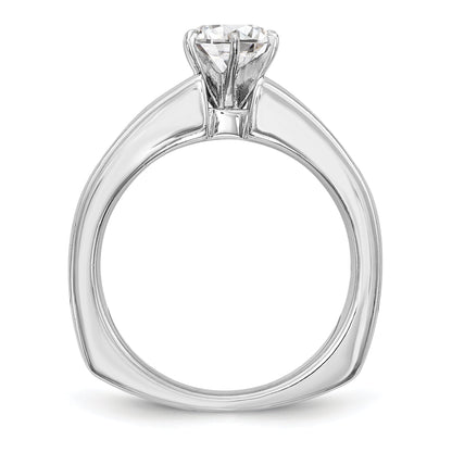14K White Gold Diamond Peg Set CZ Engagement Ring