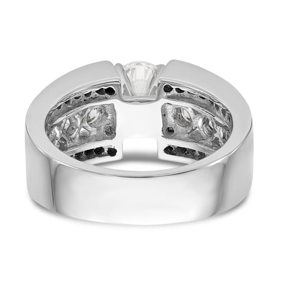 14K White Gold Diamond Peg Set CZ Engagement Ring