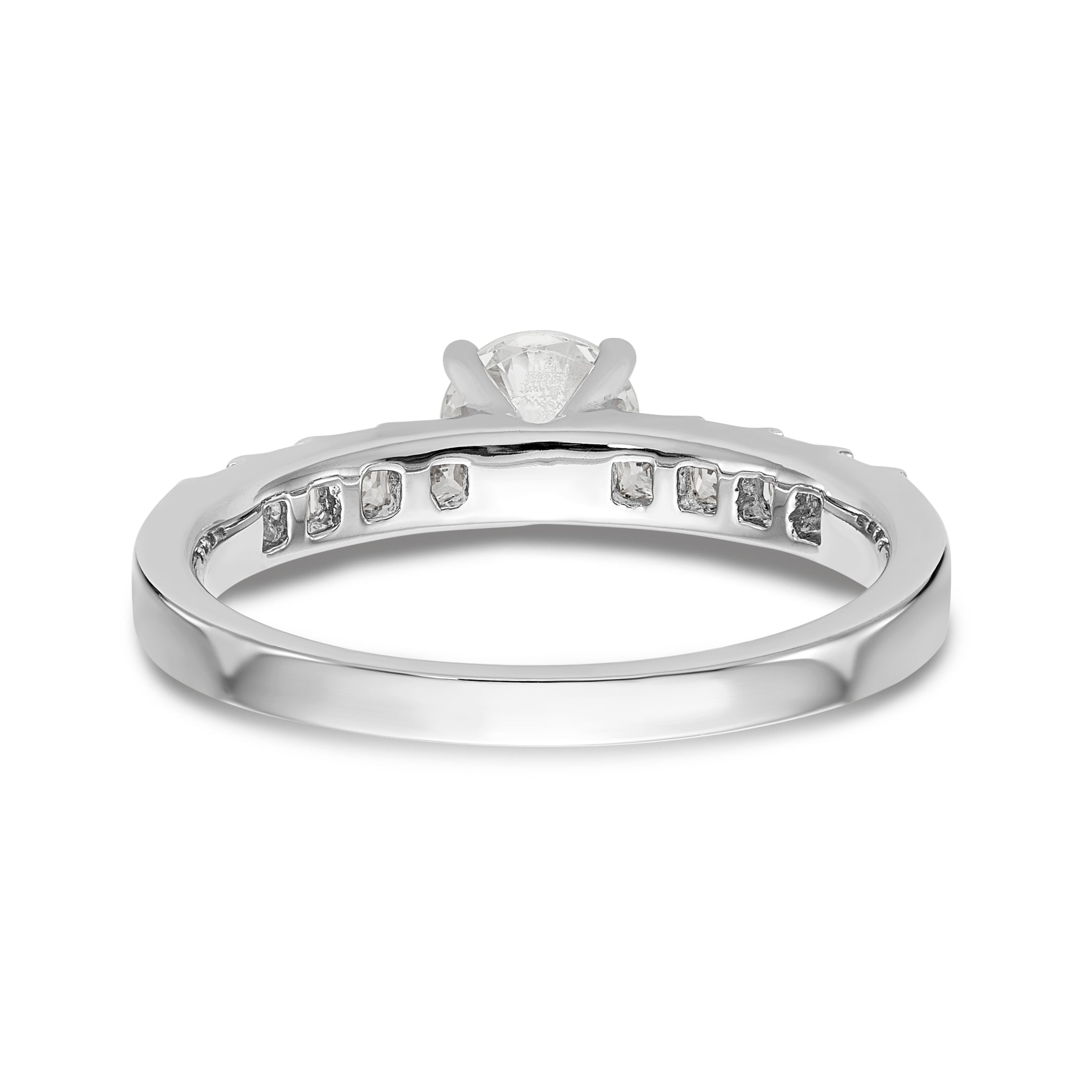 14K White Gold Simulated Diamond Engagement Ring