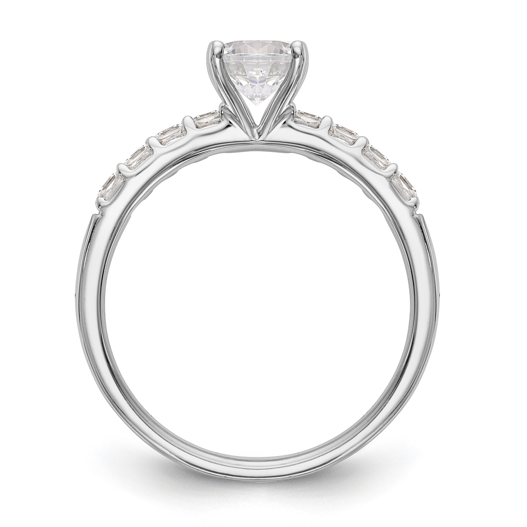 14K White Gold Simulated Diamond Engagement Ring