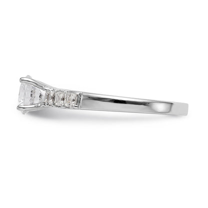 14K White Gold Simulated Diamond Engagement Ring