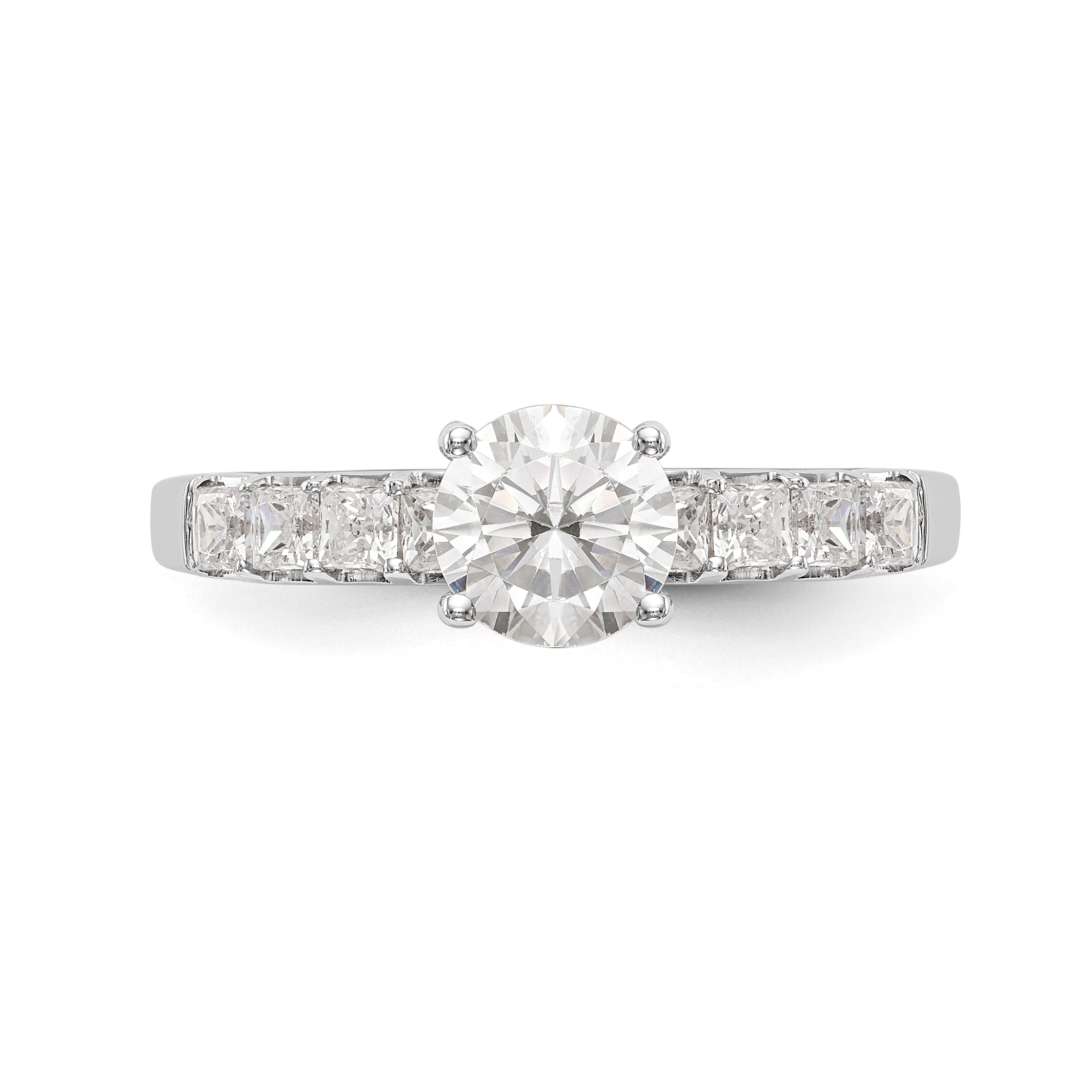 14K White Gold Simulated Diamond Engagement Ring